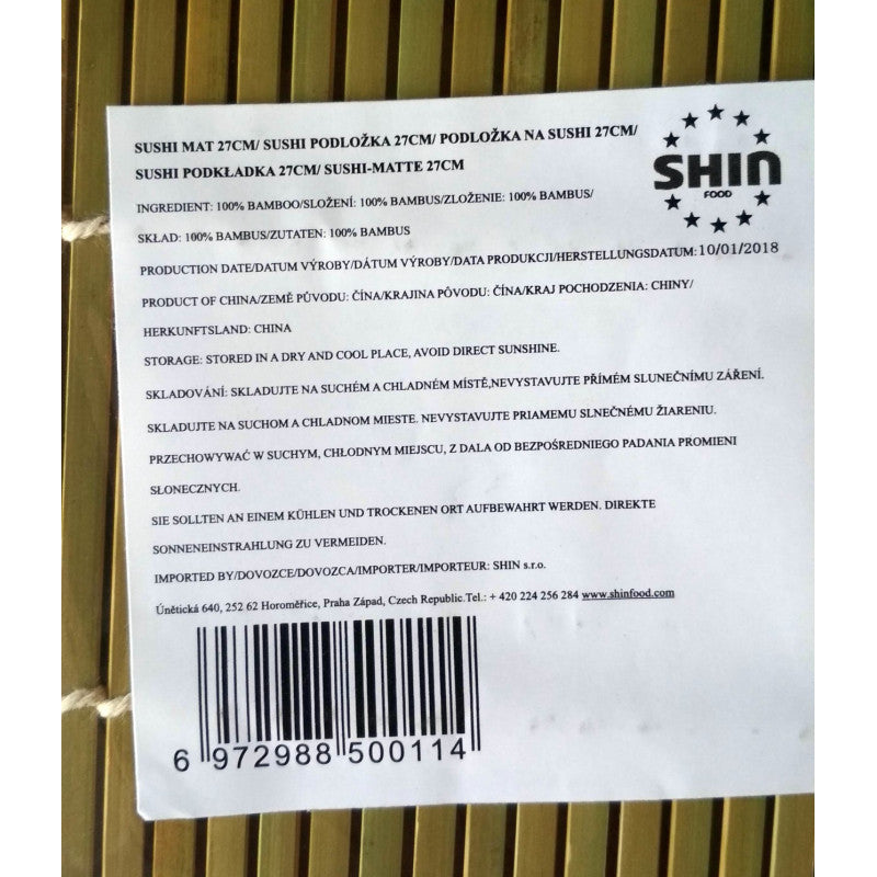 SHIN Bambusová podložka na rolování sushi 27cm