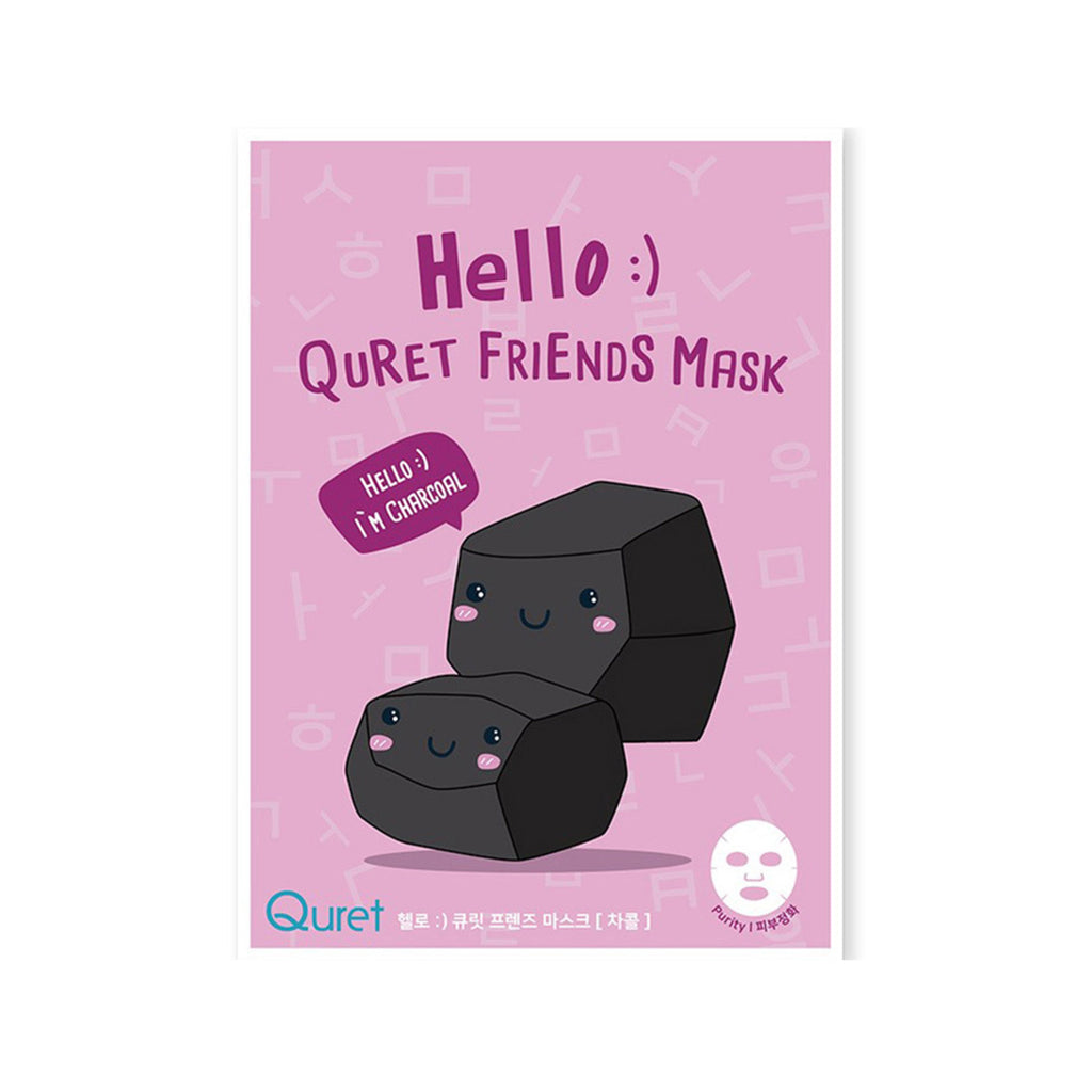 QURET Hello:) Friends Charcoal Mask